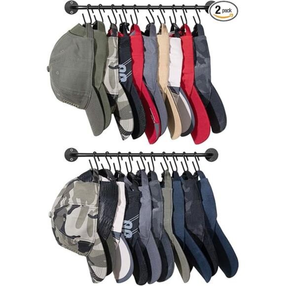 Hat Rack for Wall Baseball Cap Organizer Hanger with 20 Hooks Modern - Picture 14 of 14